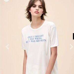 NWT Daydreamer ONCE I WAS WRONG OVERSIZED RINGER TEE, Size L